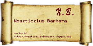 Noszticzius Barbara névjegykártya