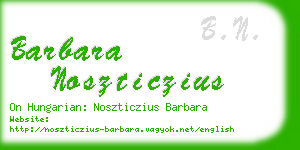 barbara noszticzius business card